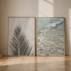 Conjunto Cuadros Canvas Mar-Palmera