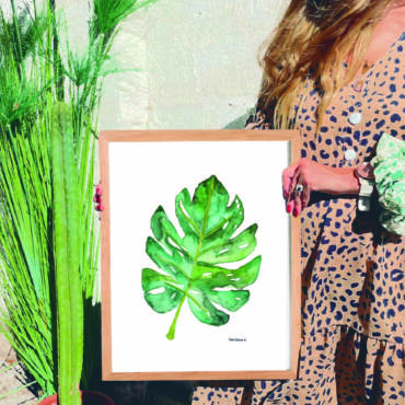 Cuadro Hoja Monstera (acuarela)